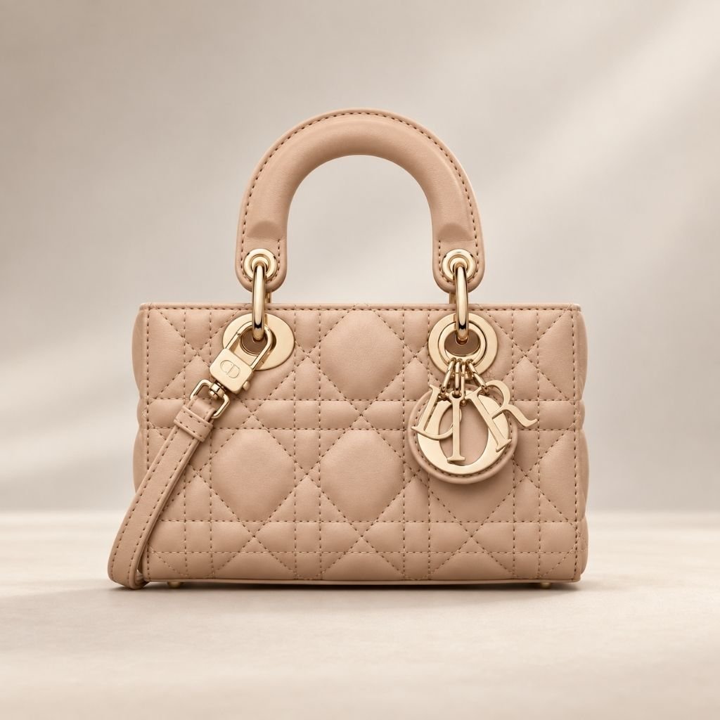 Blush-beige Dior Cannage handbag