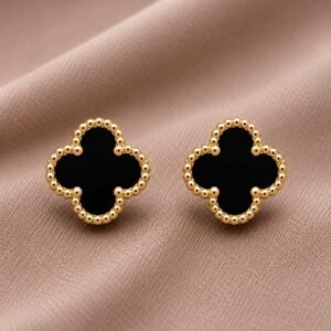 Van Cleef & Arpels Sweet Alhambra Earrings – Black Onyx & 18K Yellow Gold